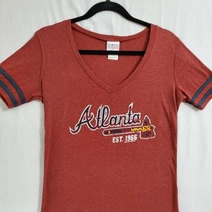 Atlanta Braves Ladies Vintage Wash T sz XS